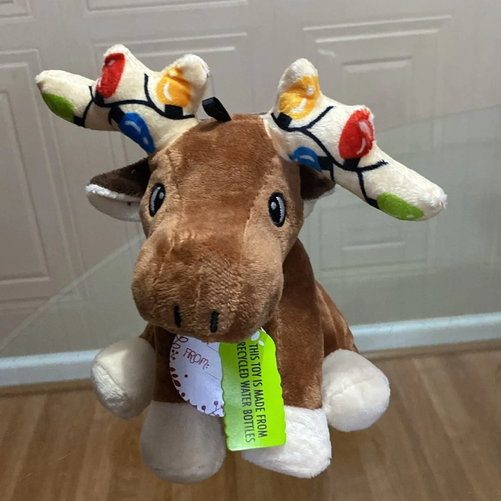 - Snug Arooz Dog  Moose crinkle And Squeaker Dog Toy 8”. - Picture 5 of 5